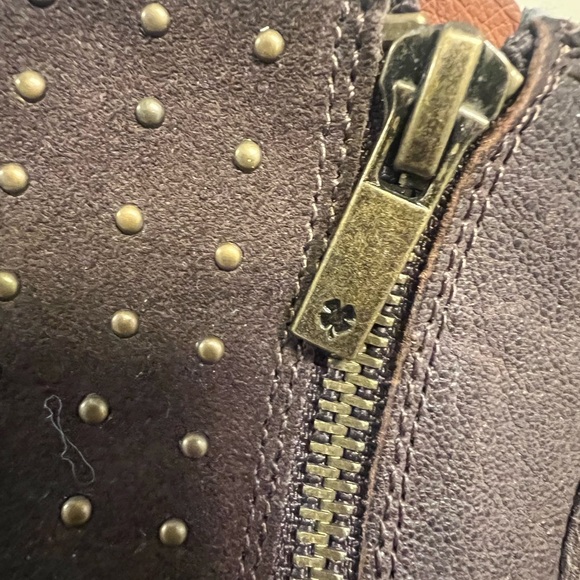 Lucky Brand chocolate brown leather studded boots size 8.5 - Picture 7 of 12